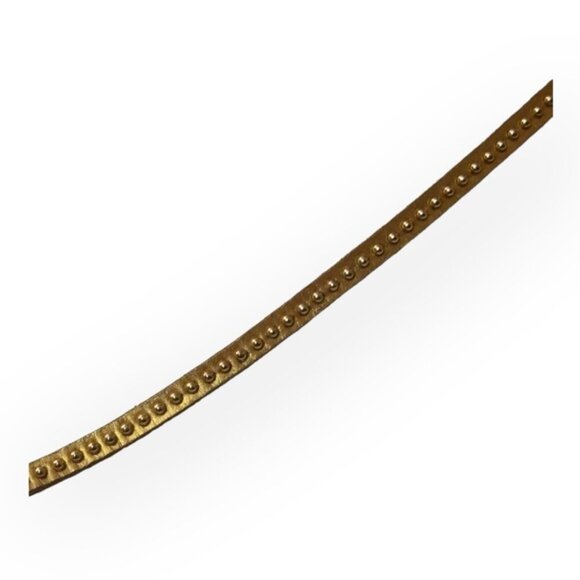 Vintage Women’s Small Gold Leather Slim Studded Belt - Picture 5 of 7